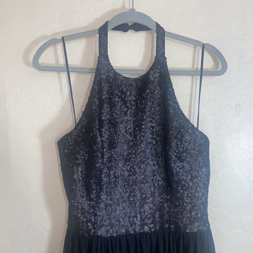 Dress the Population Tatiana Sequin Halter Fit & Flare Midi Dress - Picture 3 of 10